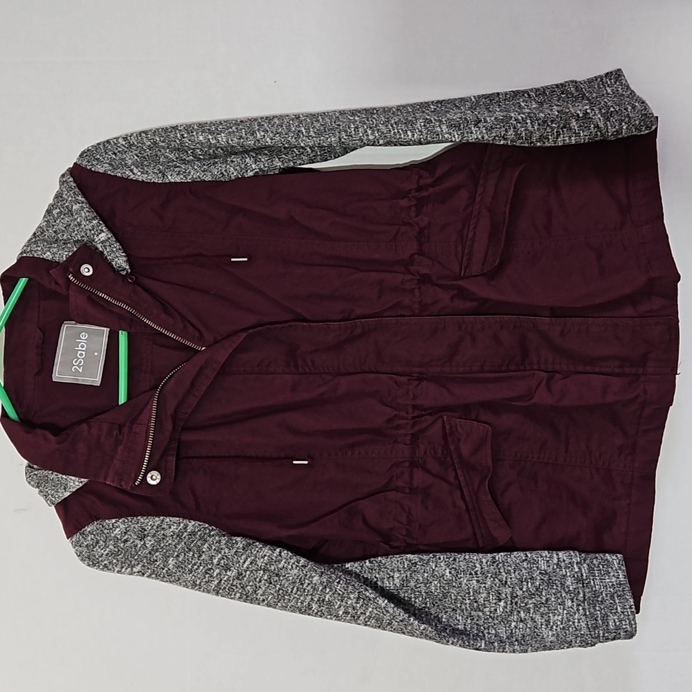 2 Sable cotton jacket with knit sleeves Medium